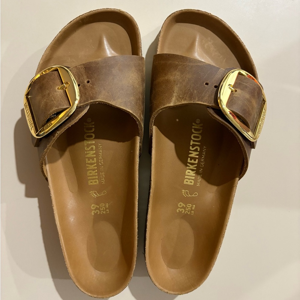 Birkenstock Big Buckle Madrid Sandals Brown Leather